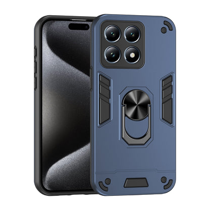Shockproof Xiaomi 14T Pro Phone Case with 360° Rotatable Metal Ring Holder, Magnetic Car Mount Stand, Ultra-Thin PC & Silicone Protection Cover
