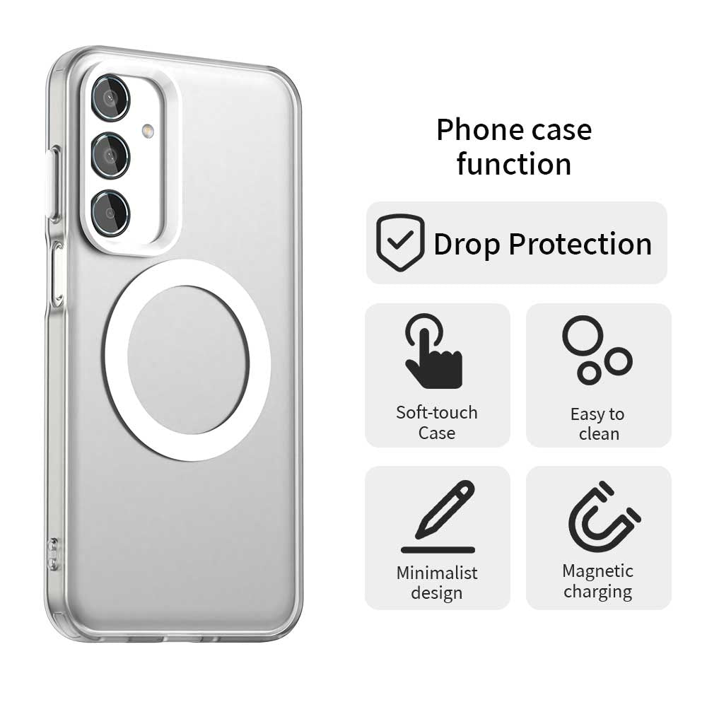 Samsung Galaxy M35 5G Durable MagSafe Phone Case - Hybrid TPU & PC Design, Lightweight & Stylish, Candy Colour, Wireless Charging Friendly