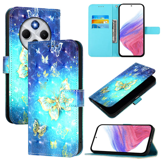 Redmi 14C 4G Leather Flip Phone Case with 3D Painted Design, Card Holder, Wallet & Stand Function - Durable Protection & Easy Access