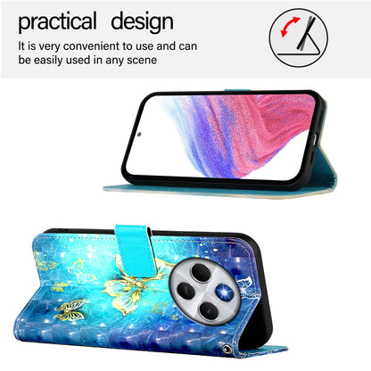 Redmi 14C 4G Leather Flip Phone Case with 3D Painted Design, Card Holder, Wallet & Stand Function - Durable Protection & Easy Access
