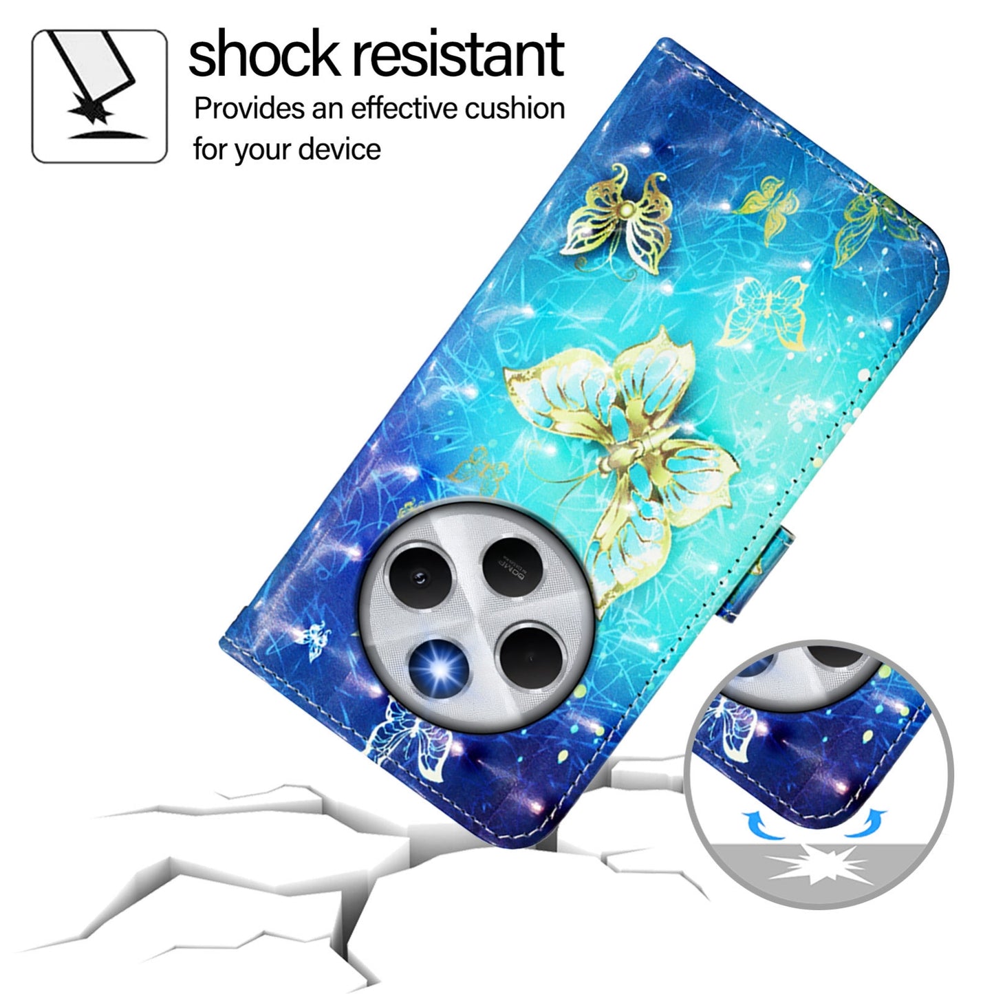 Redmi 14C 4G Leather Flip Phone Case with 3D Painted Design, Card Holder, Wallet & Stand Function - Durable Protection & Easy Access