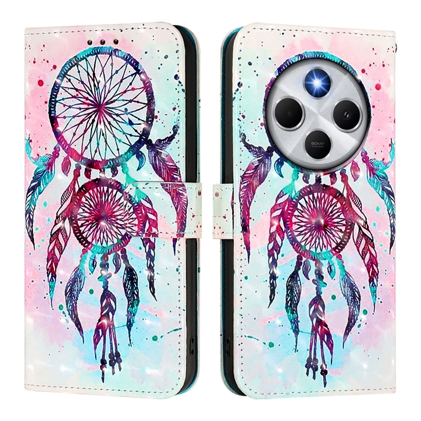 Redmi 14C 4G Leather Flip Phone Case with 3D Painted Design, Card Holder, Wallet & Stand Function - Durable Protection & Easy Access