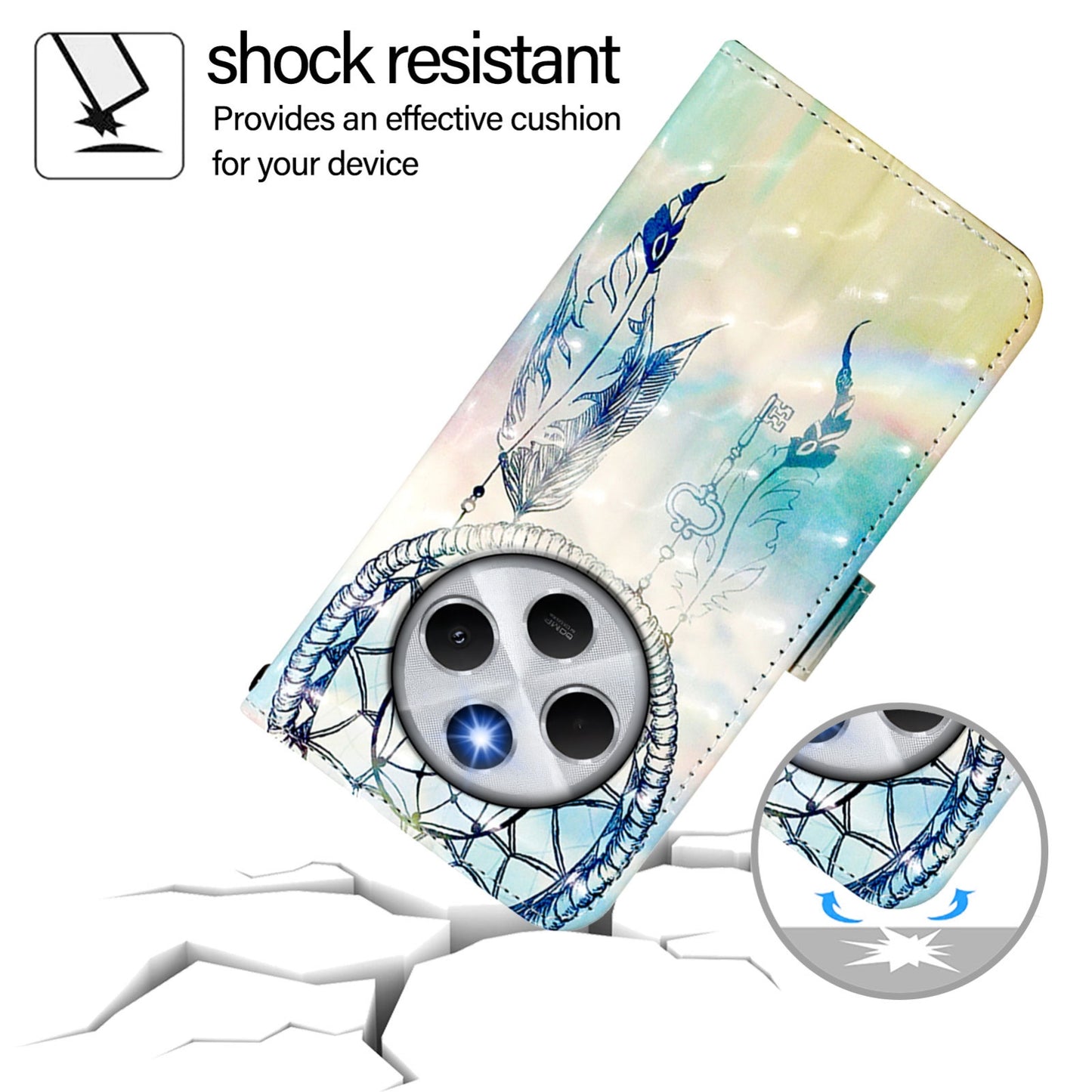 Redmi 14C 4G Leather Flip Phone Case with 3D Painted Design, Card Holder, Wallet & Stand Function - Durable Protection & Easy Access