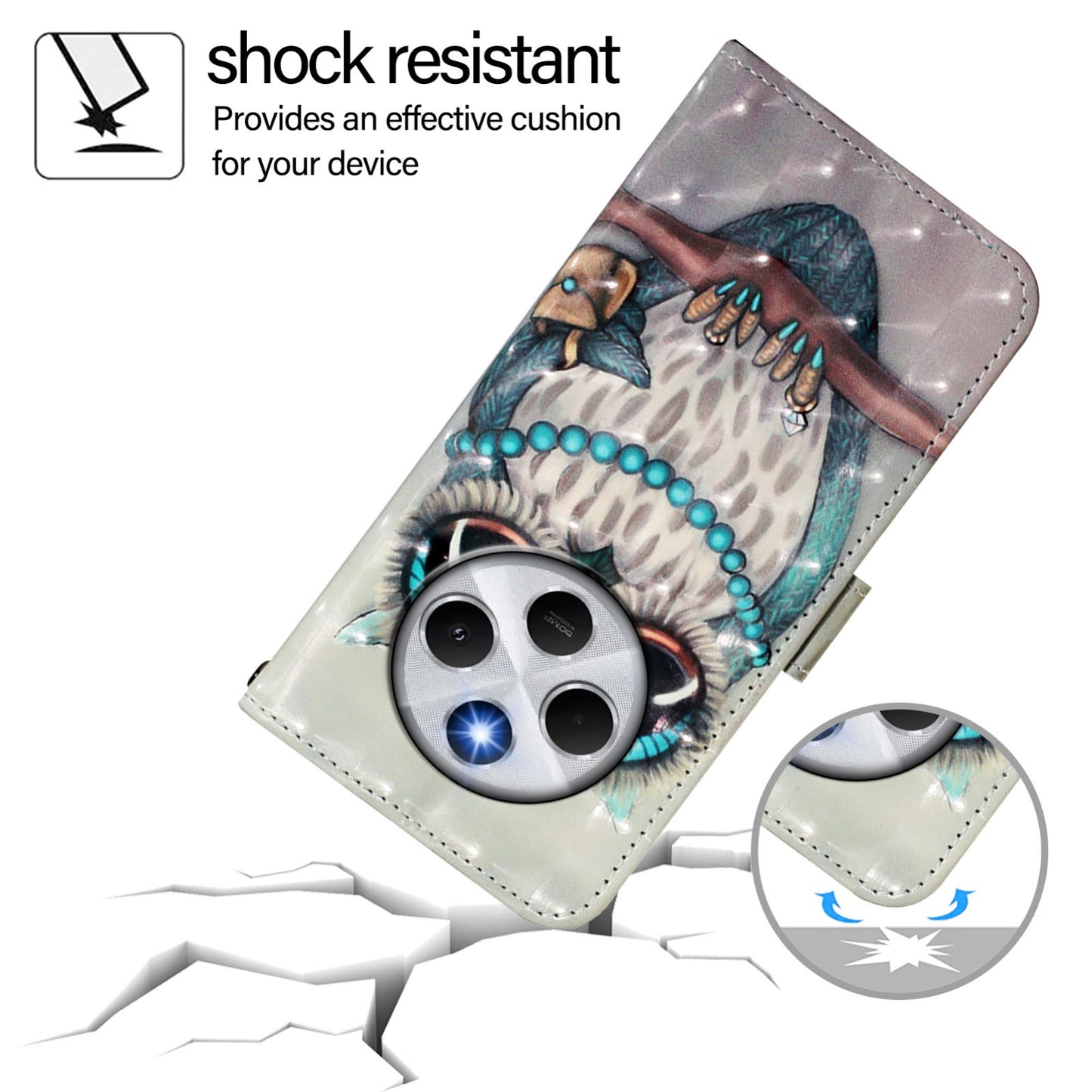 Redmi 14C 4G Leather Flip Phone Case with 3D Painted Design, Card Holder, Wallet & Stand Function - Durable Protection & Easy Access