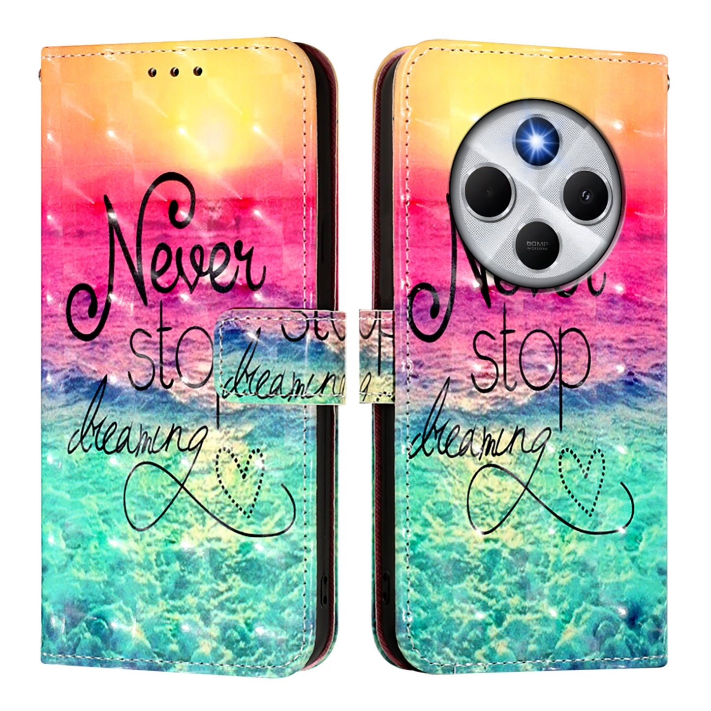 Redmi 14C 4G Leather Flip Phone Case with 3D Painted Design, Card Holder, Wallet & Stand Function - Durable Protection & Easy Access