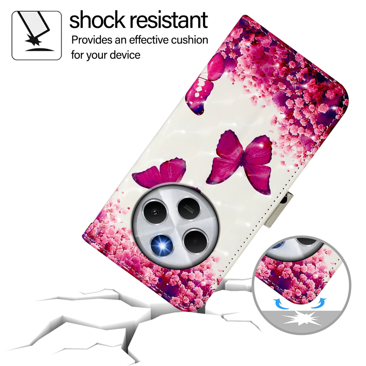 Redmi 14C 4G Leather Flip Phone Case with 3D Painted Design, Card Holder, Wallet & Stand Function - Durable Protection & Easy Access