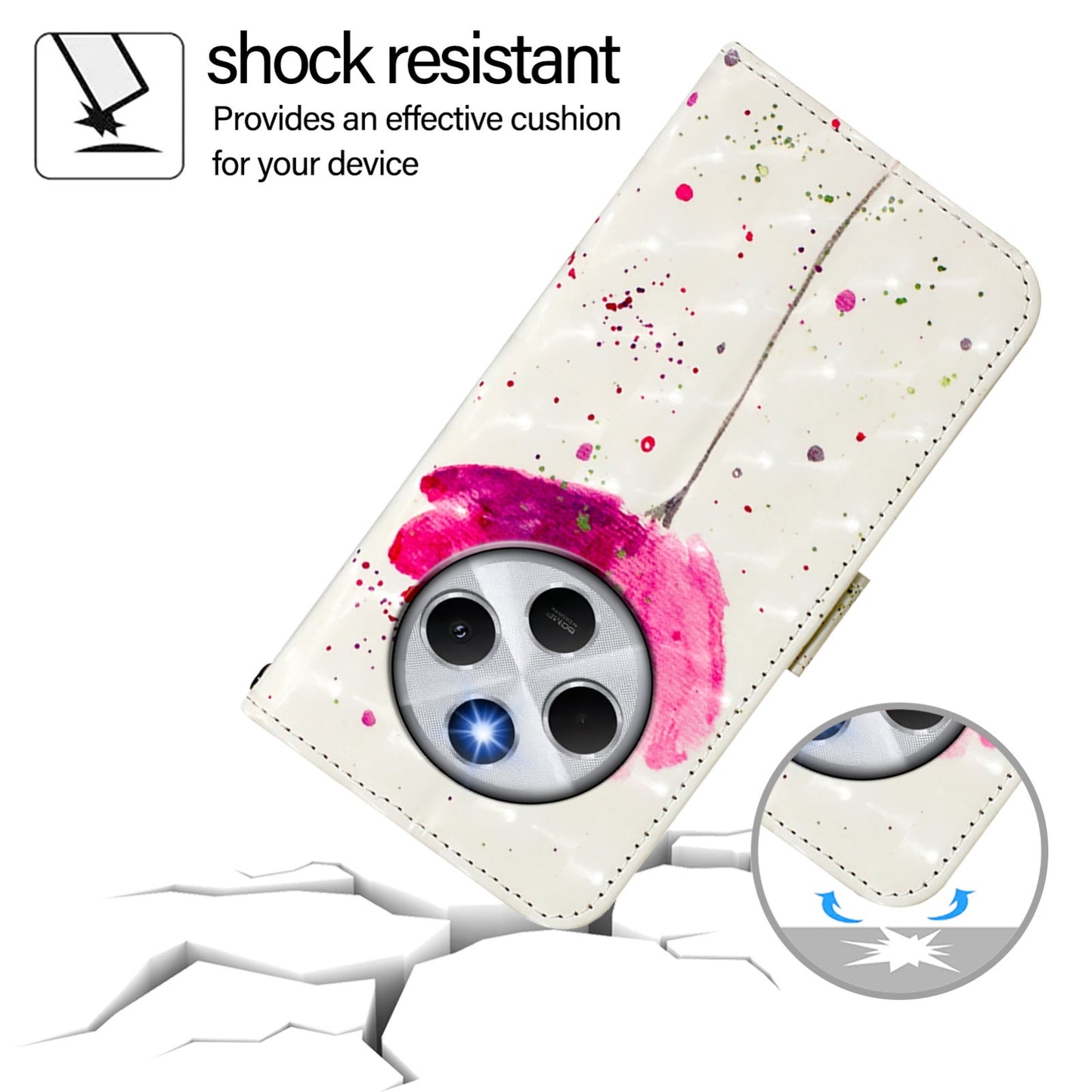 Redmi 14C 4G Leather Flip Phone Case with 3D Painted Design, Card Holder, Wallet & Stand Function - Durable Protection & Easy Access