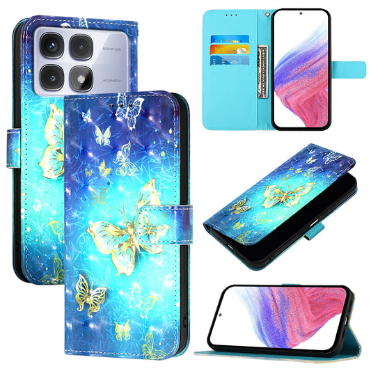 Redmi K70 Ultra 5G Global Leather Flip Phone Case with 3D Painted Design, Card Holder, Wallet & Stand Function - Durable Protection & Easy Access