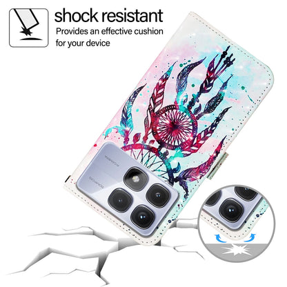 Redmi K70 Ultra 5G Global Leather Flip Phone Case with 3D Painted Design, Card Holder, Wallet & Stand Function - Durable Protection & Easy Access