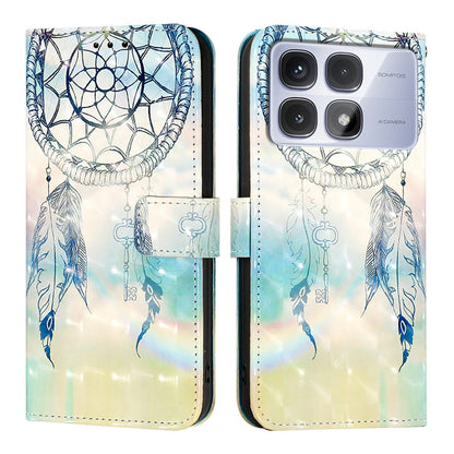 Redmi K70 Ultra 5G Global Leather Flip Phone Case with 3D Painted Design, Card Holder, Wallet & Stand Function - Durable Protection & Easy Access