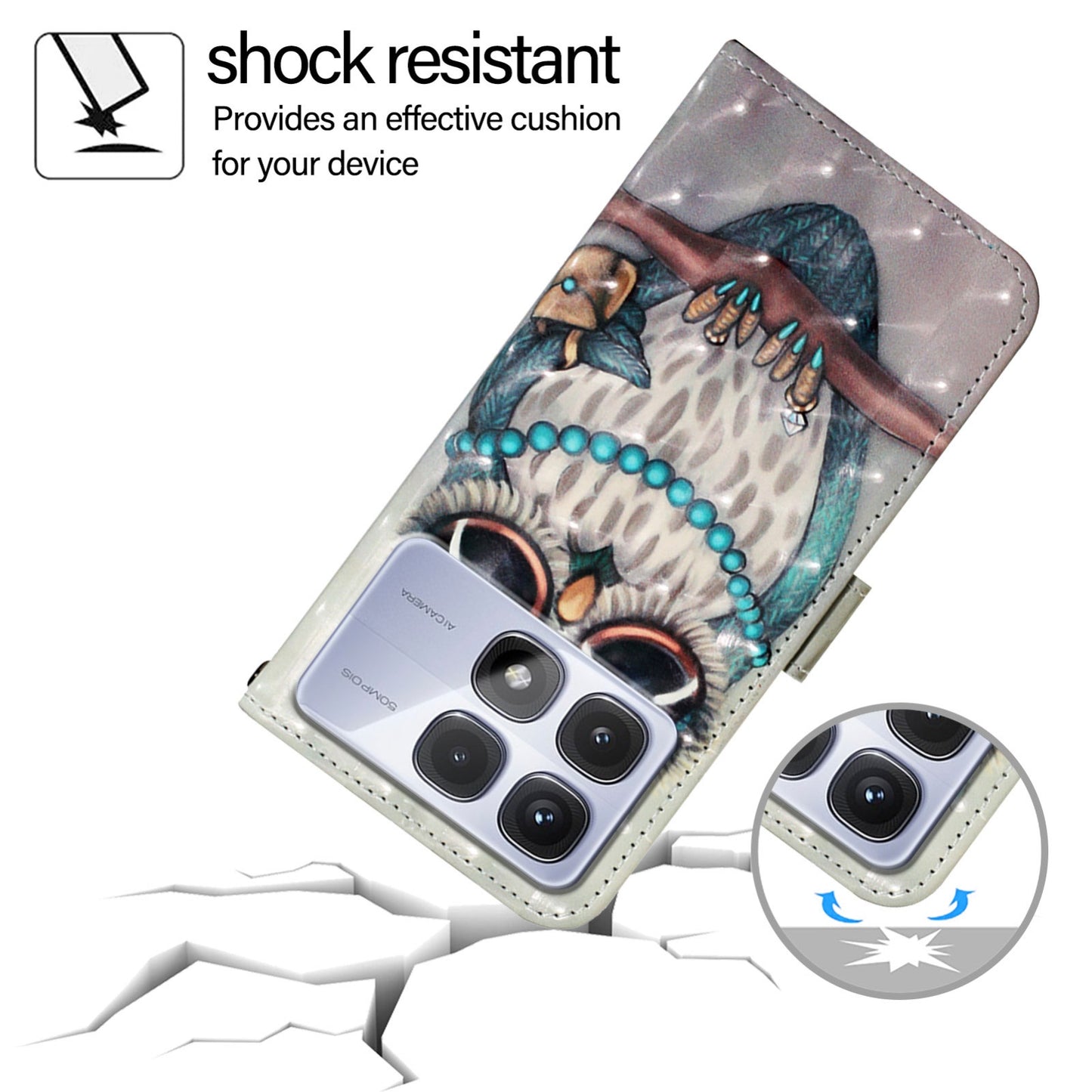 Redmi K70 Ultra 5G Global Leather Flip Phone Case with 3D Painted Design, Card Holder, Wallet & Stand Function - Durable Protection & Easy Access