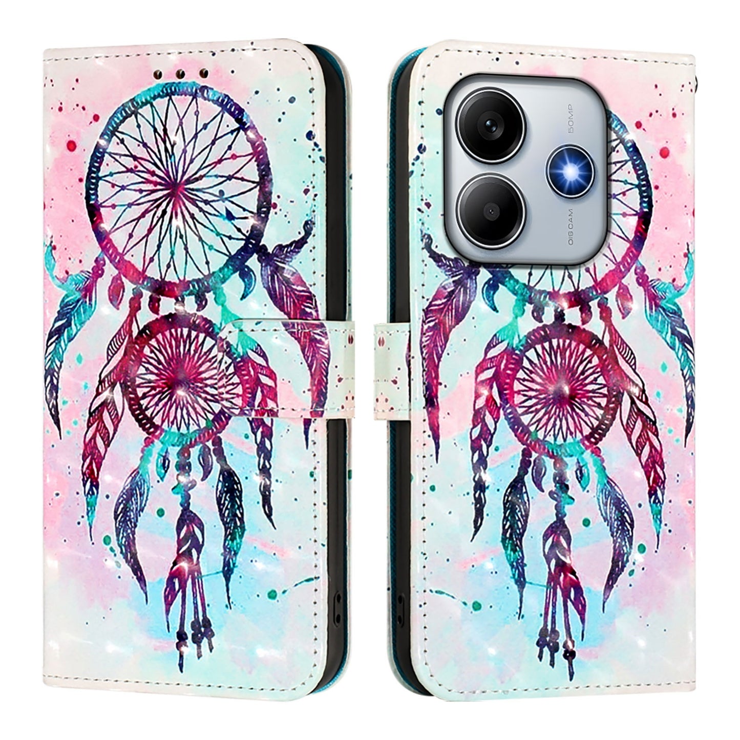 Redmi Note 14 5G Leather Flip Phone Case with 3D Painted Design, Card Holder, Wallet & Stand Function - Durable Protection & Easy Access