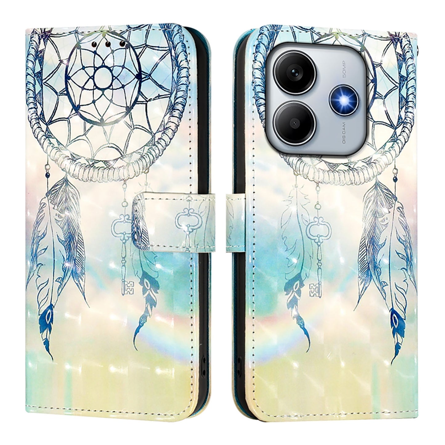 Redmi Note 14 5G Leather Flip Phone Case with 3D Painted Design, Card Holder, Wallet & Stand Function - Durable Protection & Easy Access