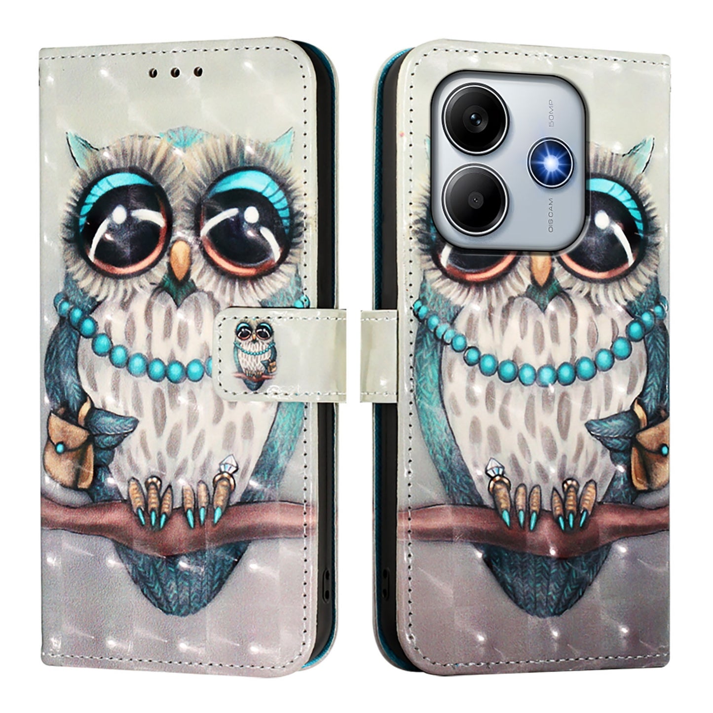 Redmi Note 14 5G Leather Flip Phone Case with 3D Painted Design, Card Holder, Wallet & Stand Function - Durable Protection & Easy Access