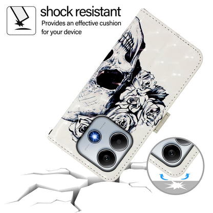 Redmi Note 14 5G Leather Flip Phone Case with 3D Painted Design, Card Holder, Wallet & Stand Function - Durable Protection & Easy Access