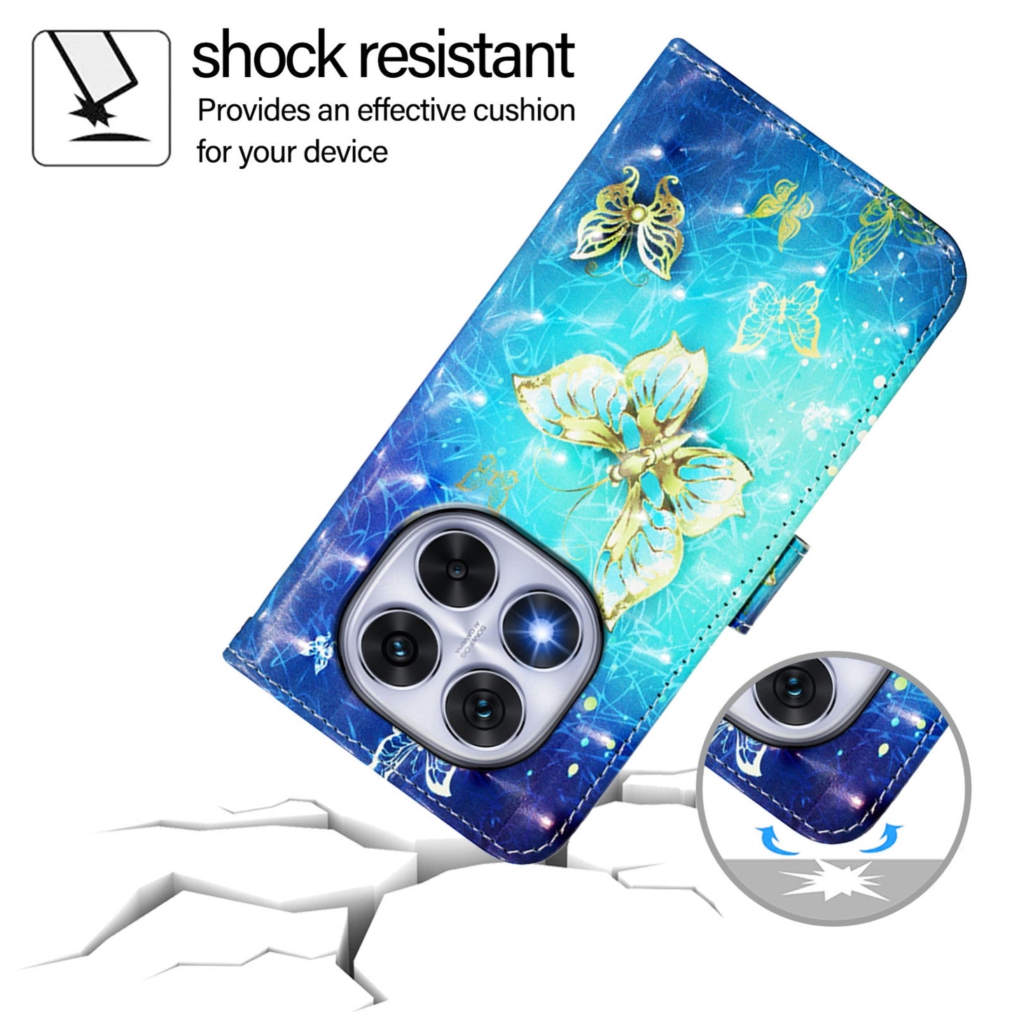 Redmi 14 Pro+ 5G Leather Flip Phone Case with 3D Painted Design, Card Holder, Wallet & Stand Function - Durable Protection & Easy Access