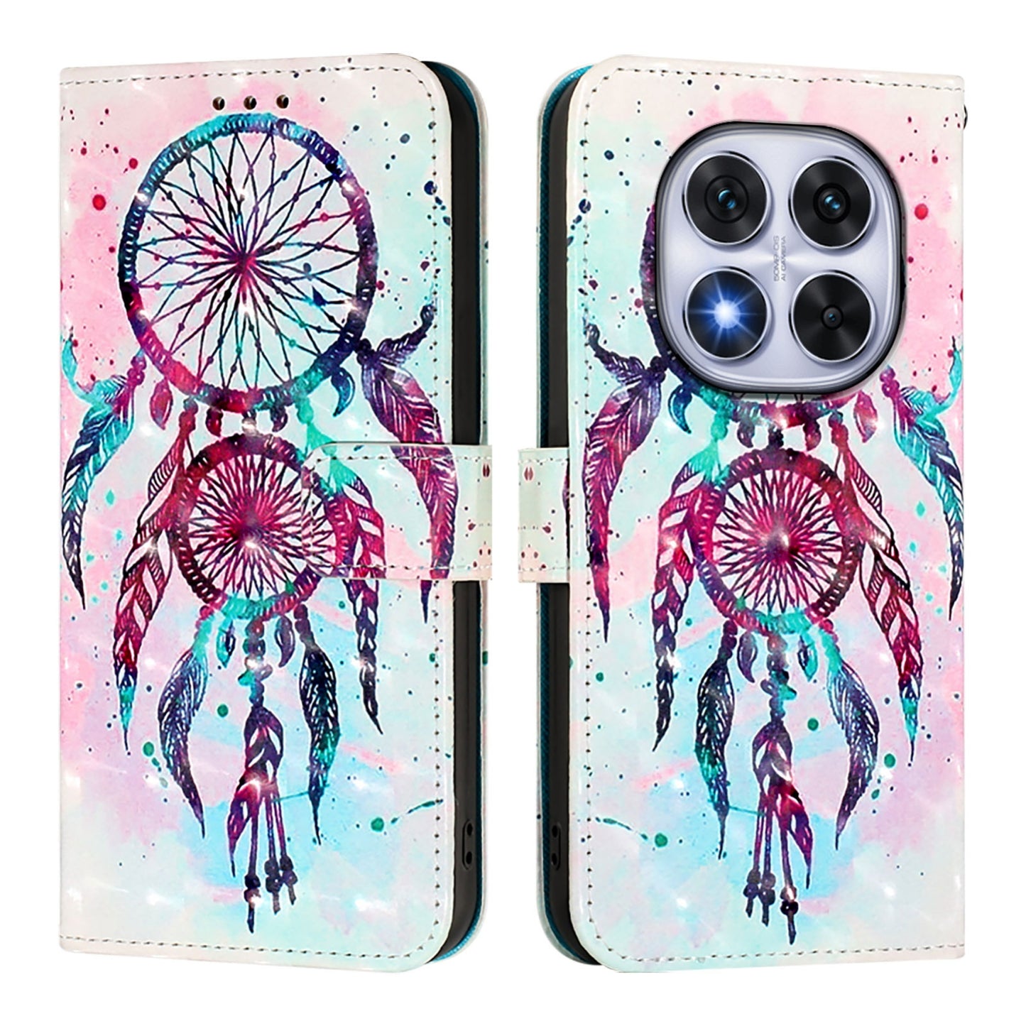 Redmi 14 Pro+ 5G Leather Flip Phone Case with 3D Painted Design, Card Holder, Wallet & Stand Function - Durable Protection & Easy Access