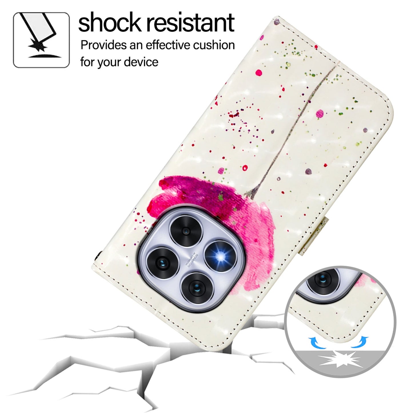 Redmi Note 14 Pro 5G Leather Flip Phone Case with 3D Painted Design, Card Holder, Wallet & Stand Function - Durable Protection & Easy Access