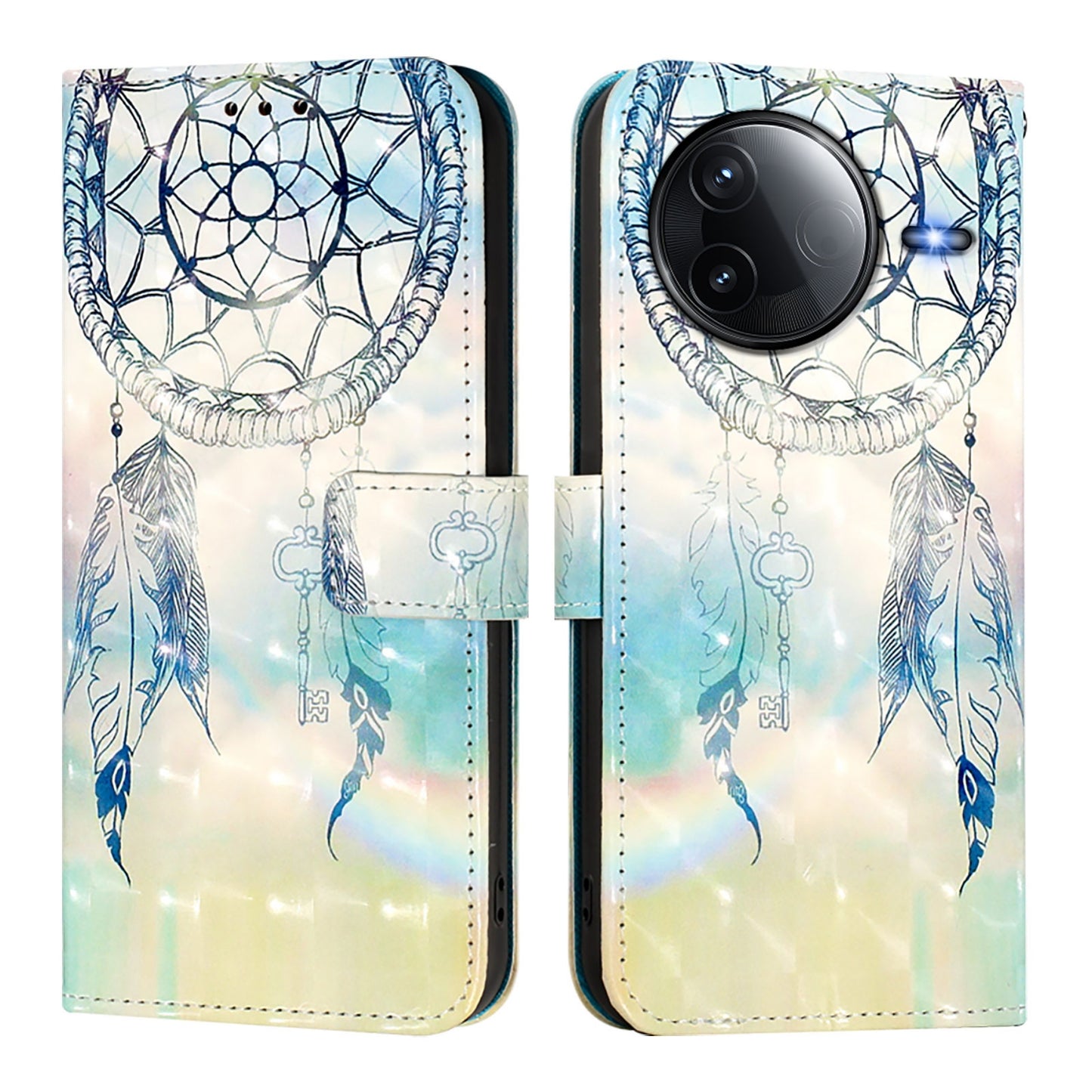 Redmi K80 Leather Flip Phone Case with 3D Painted Design, Card Holder, Wallet & Stand Function - Durable Protection & Easy Access