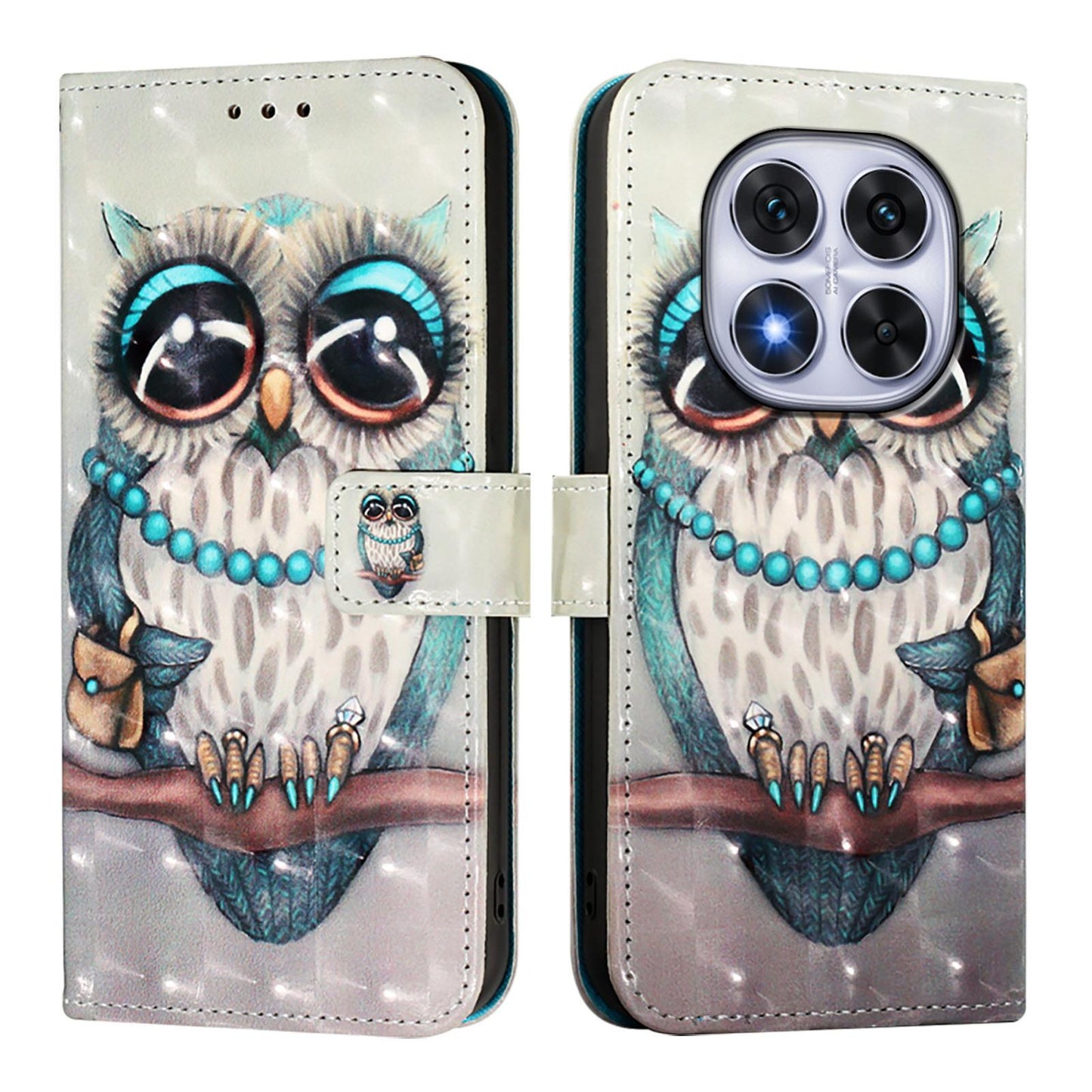 Redmi Note 14 Pro 4G Leather Flip Phone Case with 3D Painted Design, Card Holder, Wallet & Stand Function - Durable Protection & Easy Access