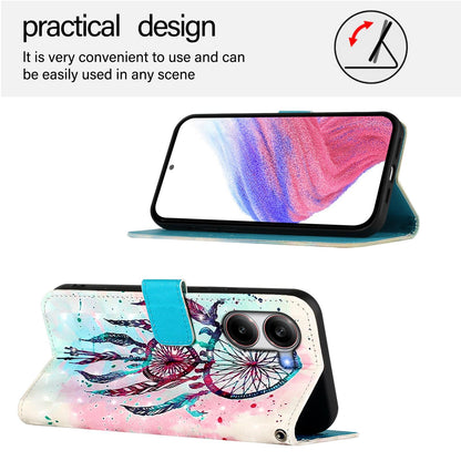 Redmi Turbo 4 Leather Flip Phone Case with 3D Painted Design, Card Holder, Wallet & Stand Function - Durable Protection & Easy Access