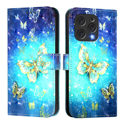 Doogee N55 Plus Leather Flip Phone Case with 3D Painted Design, Card Holder, Wallet & Stand Function - Durable Protection & Easy Access