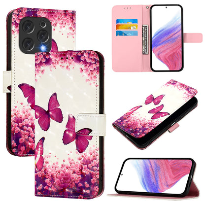 Doogee N55 Plus Leather Flip Phone Case with 3D Painted Design, Card Holder, Wallet & Stand Function - Durable Protection & Easy Access