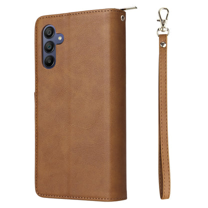 Samsung Galaxy A16 5G Leather Wallet Case with 9 Card Slots, Zipped Cash Pocket & Kickstand - Premium PU TPU Protective Cover with Wrist Strap