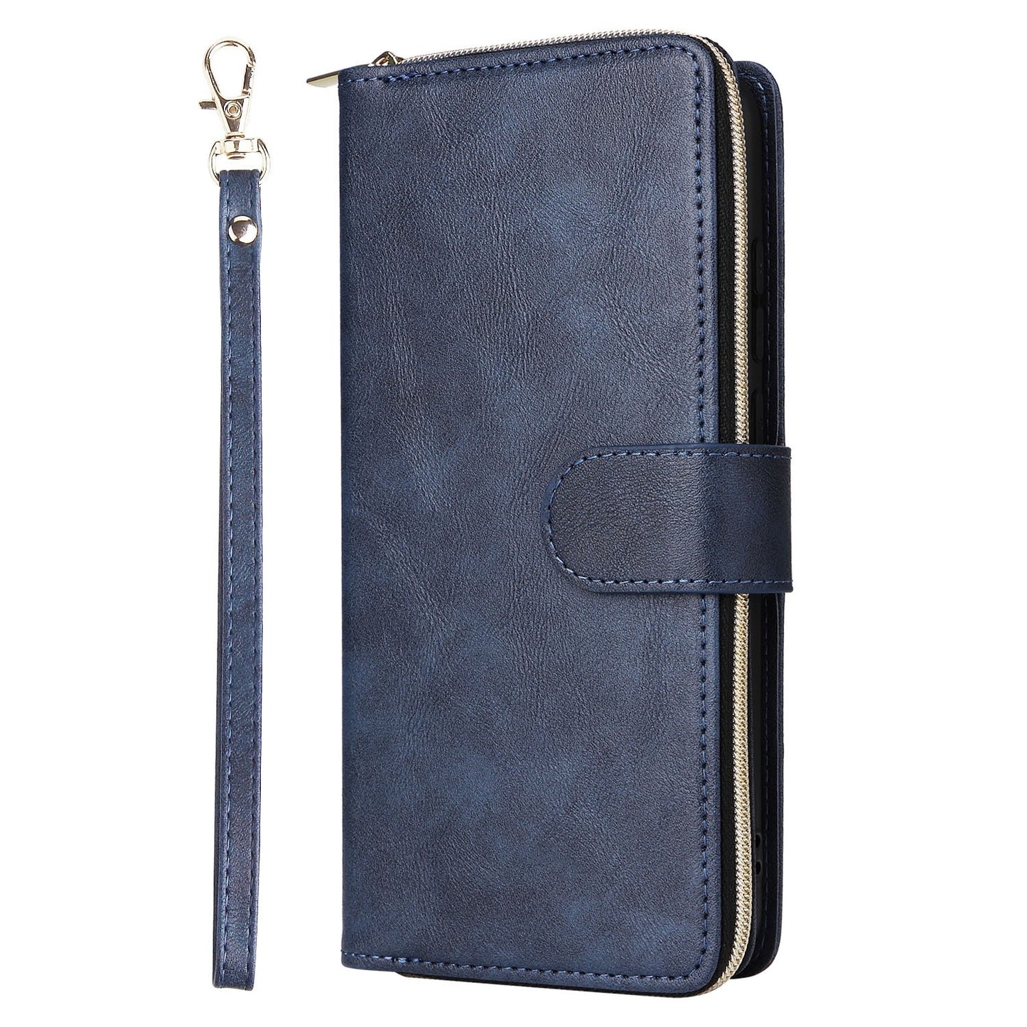 Samsung Galaxy A06 4G Leather Wallet Case with 9 Card Slots, Zipped Cash Pocket & Kickstand - Premium PU TPU Protective Cover with Wrist Strap