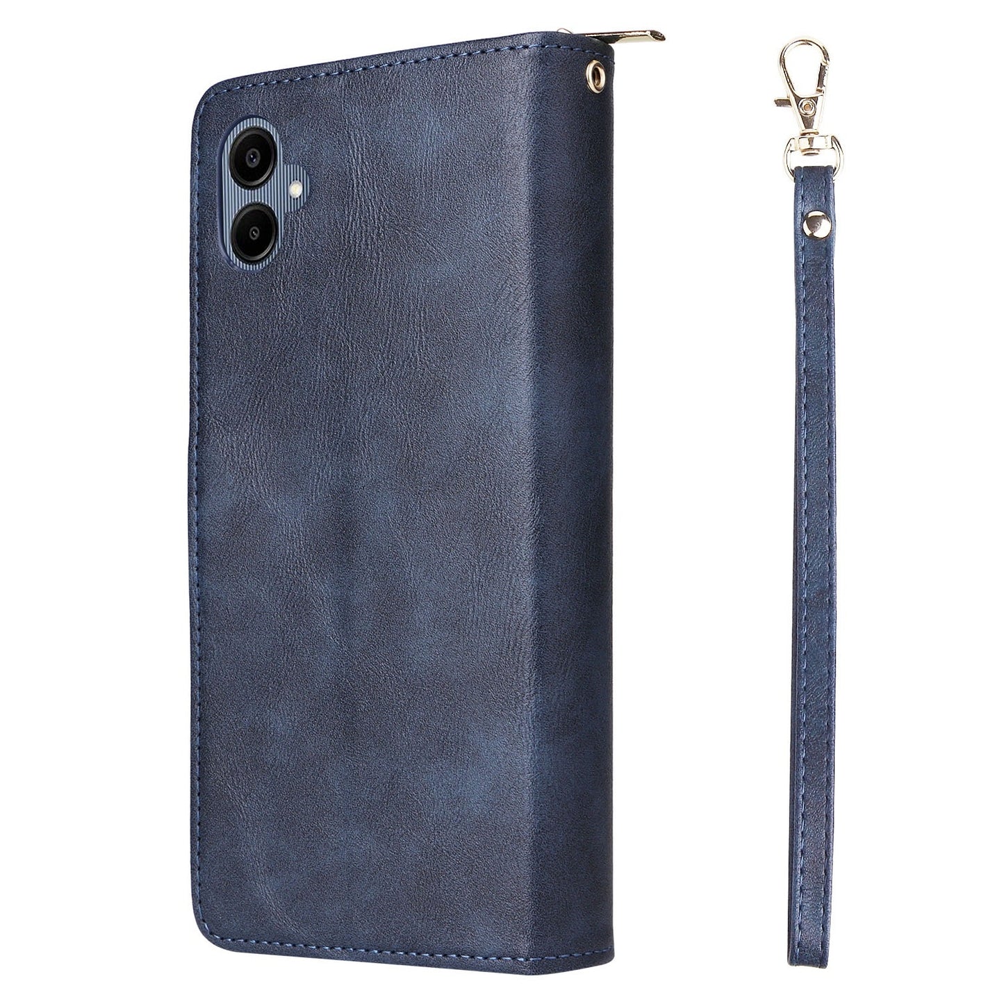 Samsung Galaxy A06 4G Leather Wallet Case with 9 Card Slots, Zipped Cash Pocket & Kickstand - Premium PU TPU Protective Cover with Wrist Strap