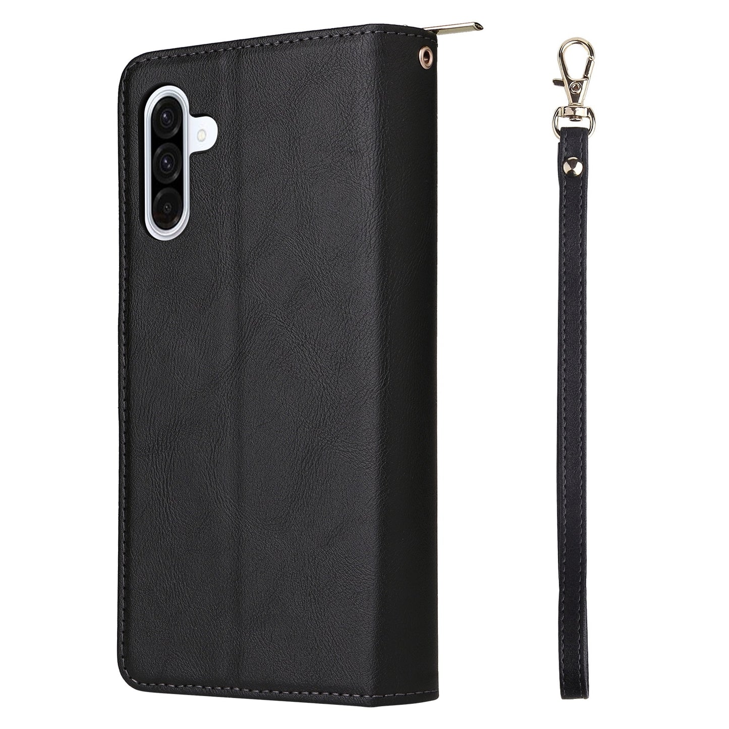 Samsung Galaxy A26 5G Leather Wallet Case with 9 Card Slots, Zipped Cash Pocket & Kickstand - Premium PU TPU Protective Cover with Wrist Strap