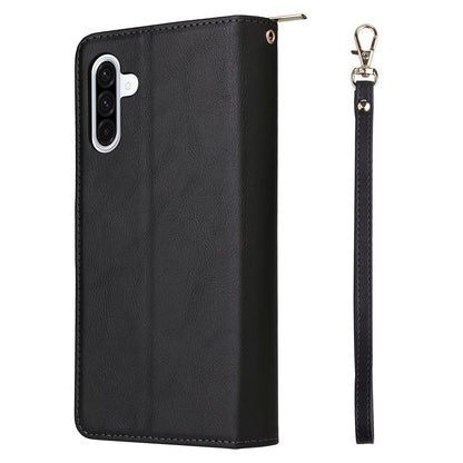 Samsung Galaxy A26 5G Leather Wallet Case with 9 Card Slots, Zipped Cash Pocket & Kickstand - Premium PU TPU Protective Cover with Wrist Strap