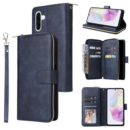 Samsung Galaxy A26 5G Leather Wallet Case with 9 Card Slots, Zipped Cash Pocket & Kickstand - Premium PU TPU Protective Cover with Wrist Strap