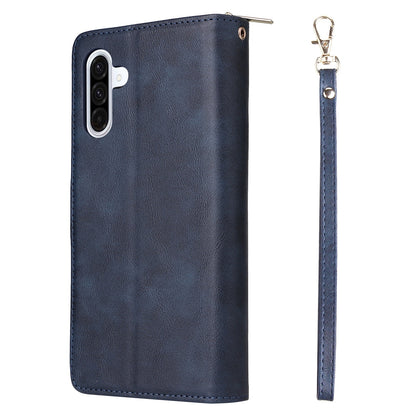 Samsung Galaxy A26 5G Leather Wallet Case with 9 Card Slots, Zipped Cash Pocket & Kickstand - Premium PU TPU Protective Cover with Wrist Strap