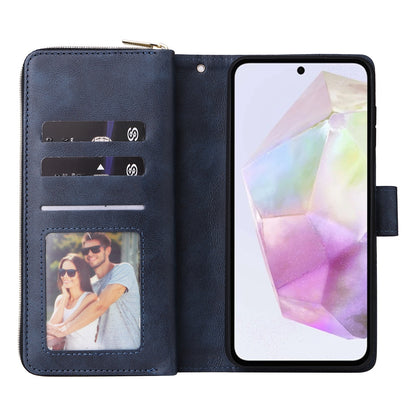 Samsung Galaxy A26 5G Leather Wallet Case with 9 Card Slots, Zipped Cash Pocket & Kickstand - Premium PU TPU Protective Cover with Wrist Strap