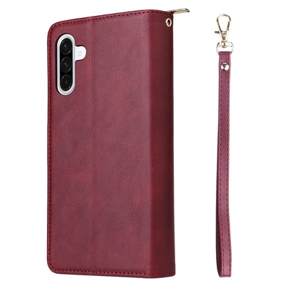 Samsung Galaxy A26 5G Leather Wallet Case with 9 Card Slots, Zipped Cash Pocket & Kickstand - Premium PU TPU Protective Cover with Wrist Strap