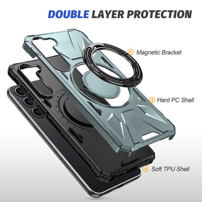 Samsung Galaxy S25 5G MagSafe Shockproof Case - Magnetic Ring Holder, Rugged Protection, Wireless Charging Compatible