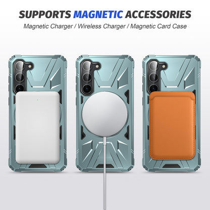 Samsung Galaxy S25 5G MagSafe Shockproof Case - Magnetic Ring Holder, Rugged Protection, Wireless Charging Compatible