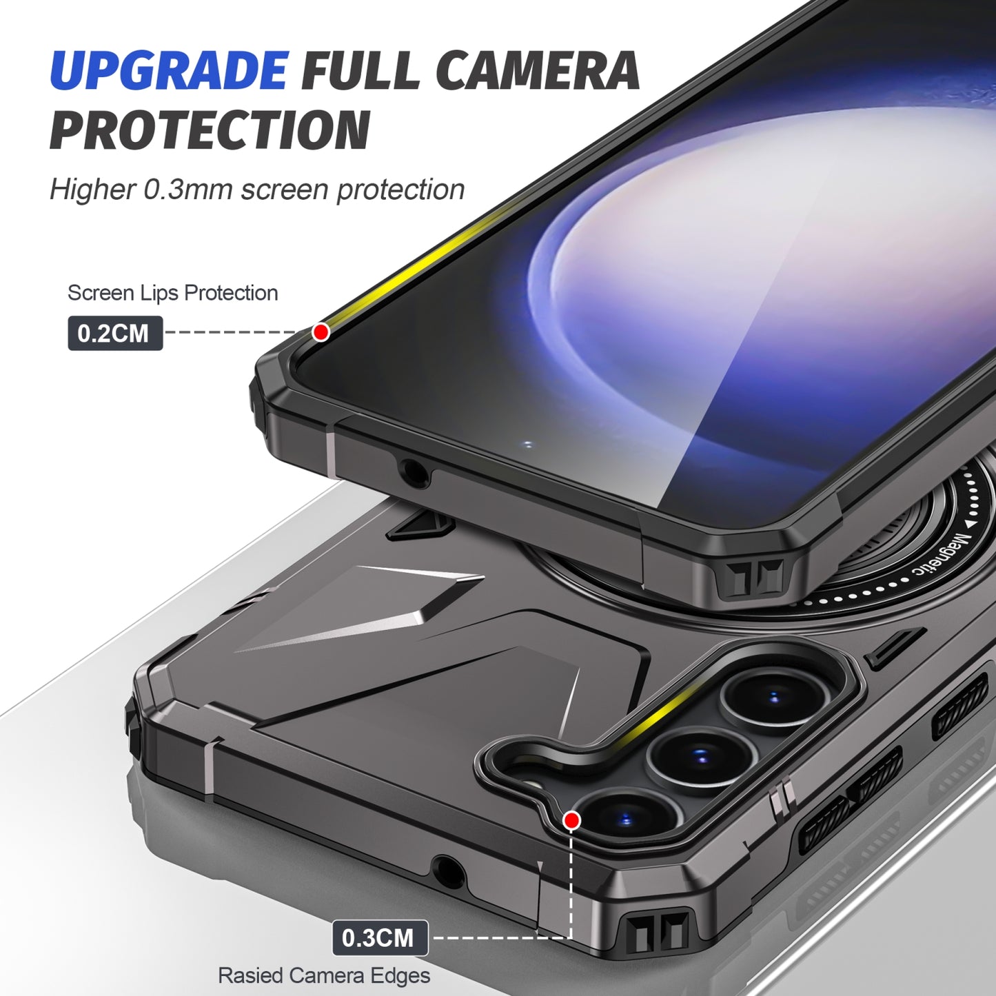 Samsung Galaxy S25 5G MagSafe Shockproof Case - Magnetic Ring Holder, Rugged Protection, Wireless Charging Compatible