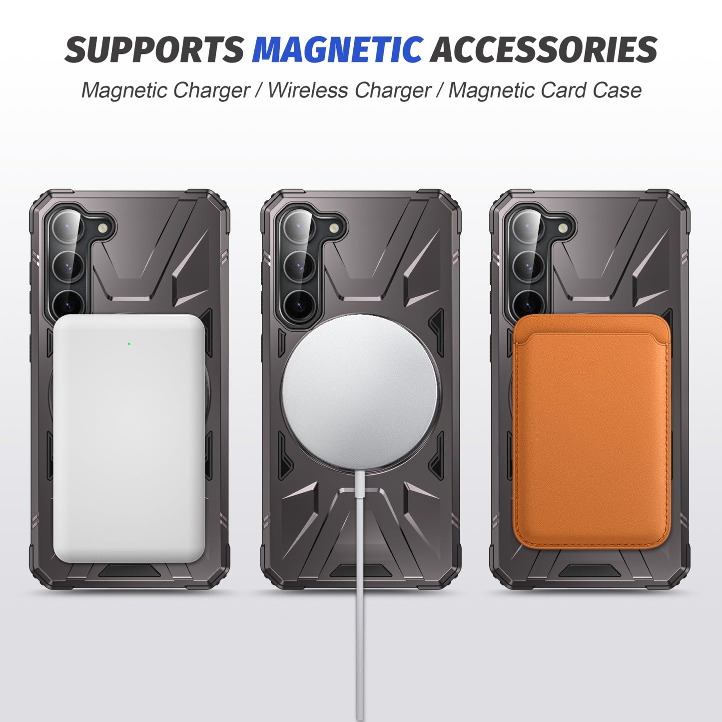 Samsung Galaxy S25 5G MagSafe Shockproof Case - Magnetic Ring Holder, Rugged Protection, Wireless Charging Compatible