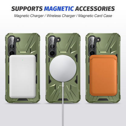 Samsung Galaxy S25 5G MagSafe Shockproof Case - Magnetic Ring Holder, Rugged Protection, Wireless Charging Compatible