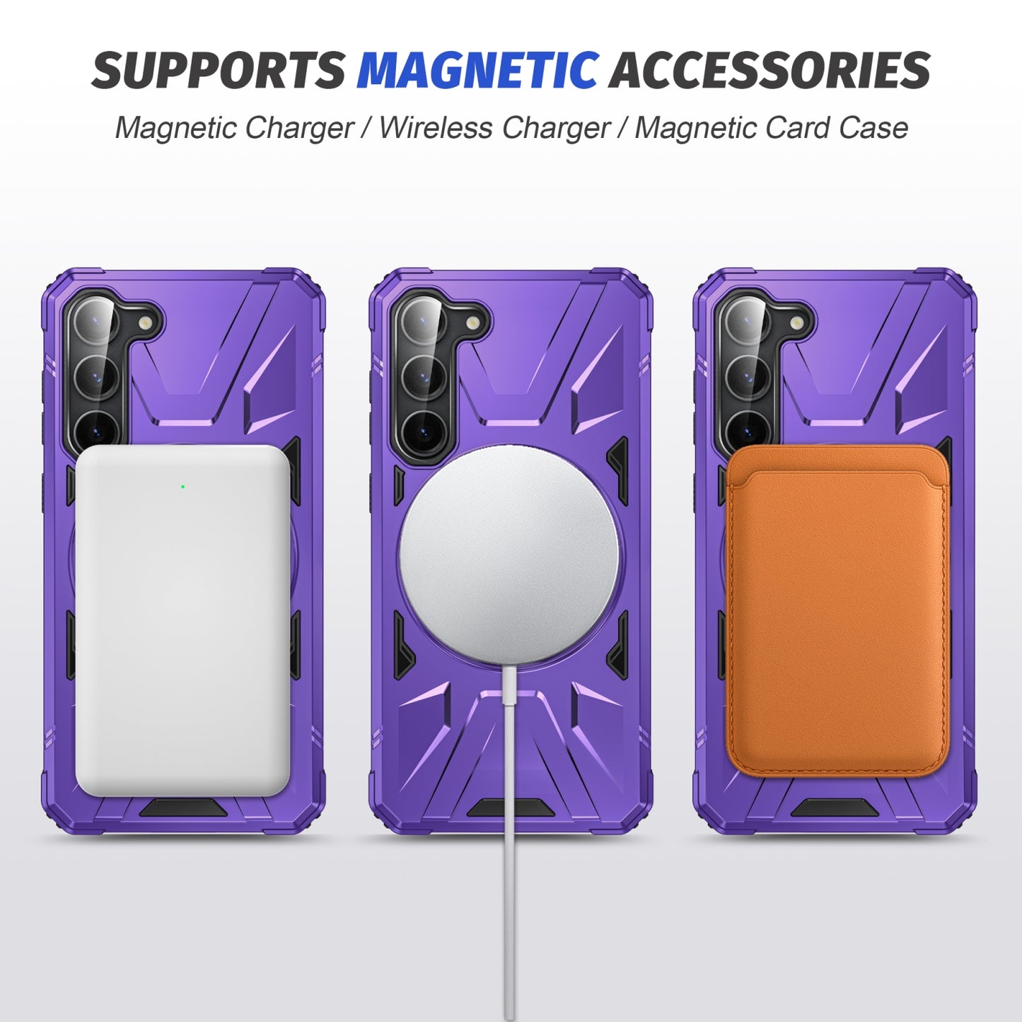 Samsung Galaxy S25 5G MagSafe Shockproof Case - Magnetic Ring Holder, Rugged Protection, Wireless Charging Compatible