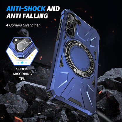 Samsung Galaxy S25+ 5G MagSafe Shockproof Case - Magnetic Ring Holder, Rugged Protection, Wireless Charging Compatible