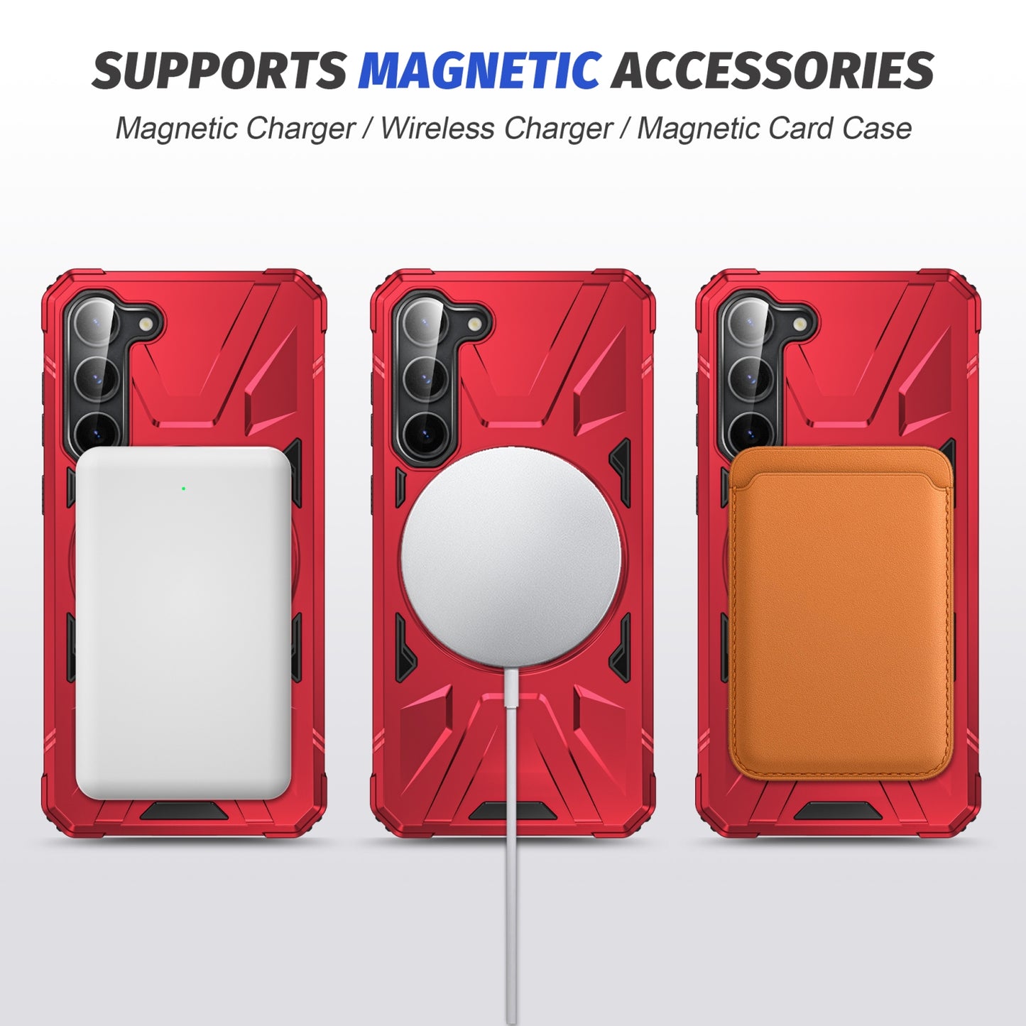 Samsung Galaxy S25+ 5G MagSafe Shockproof Case - Magnetic Ring Holder, Rugged Protection, Wireless Charging Compatible