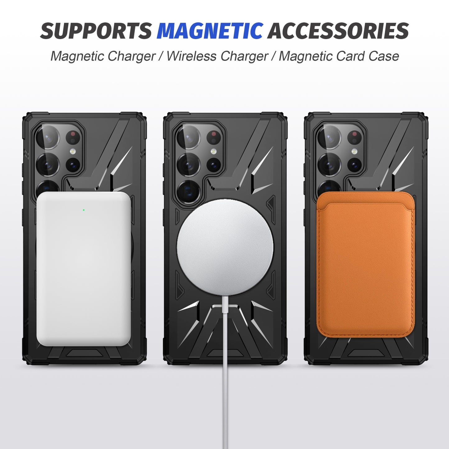 Samsung Galaxy S25 Ultra 5G MagSafe Shockproof Case - Magnetic Ring Holder, Rugged Protection, Wireless Charging Compatible