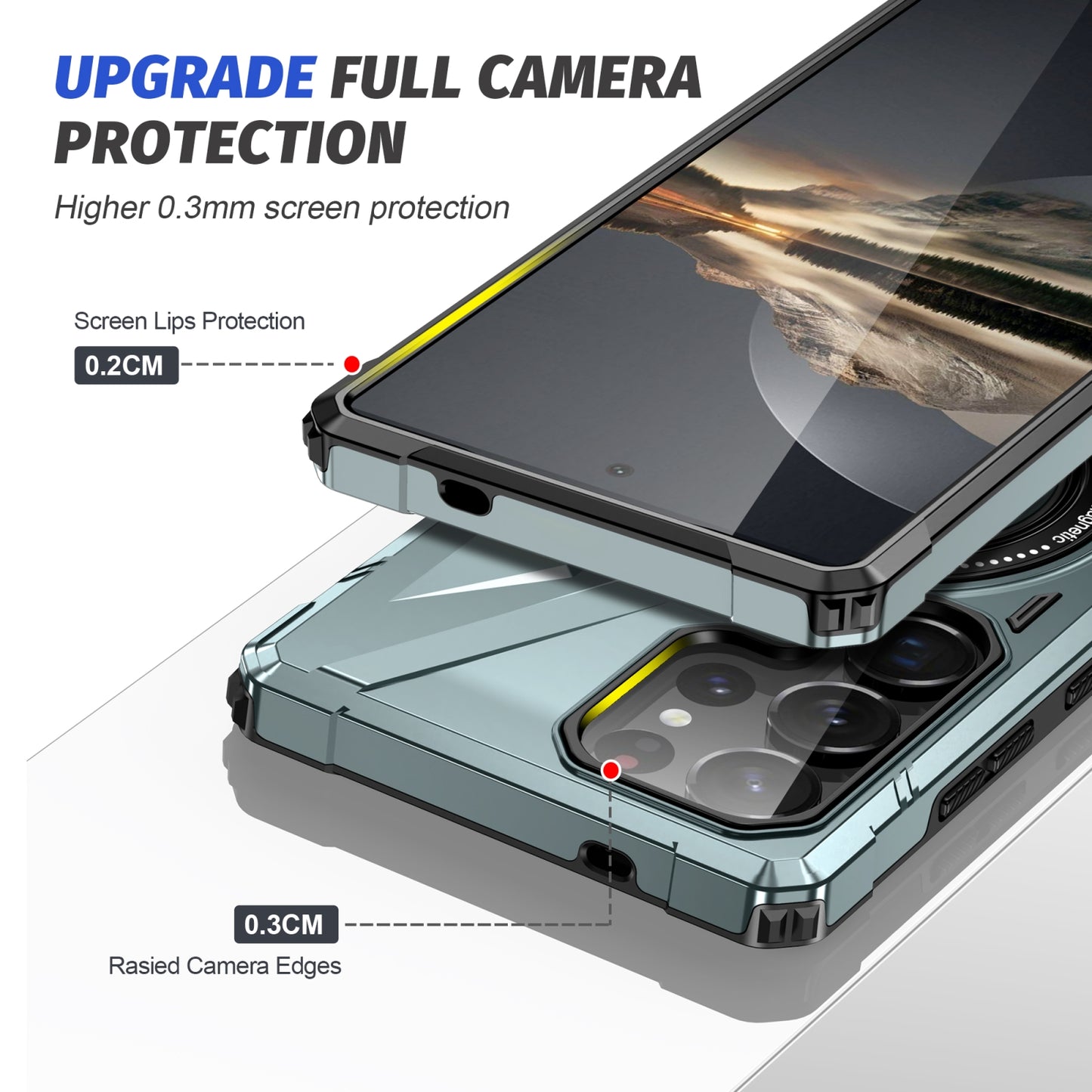 Samsung Galaxy S25 Ultra 5G MagSafe Shockproof Case - Magnetic Ring Holder, Rugged Protection, Wireless Charging Compatible