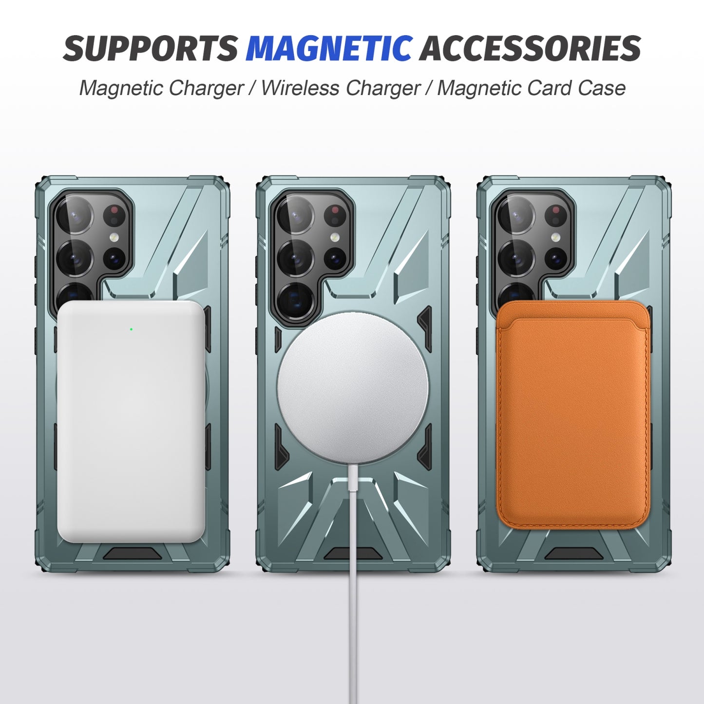 Samsung Galaxy S25 Ultra 5G MagSafe Shockproof Case - Magnetic Ring Holder, Rugged Protection, Wireless Charging Compatible