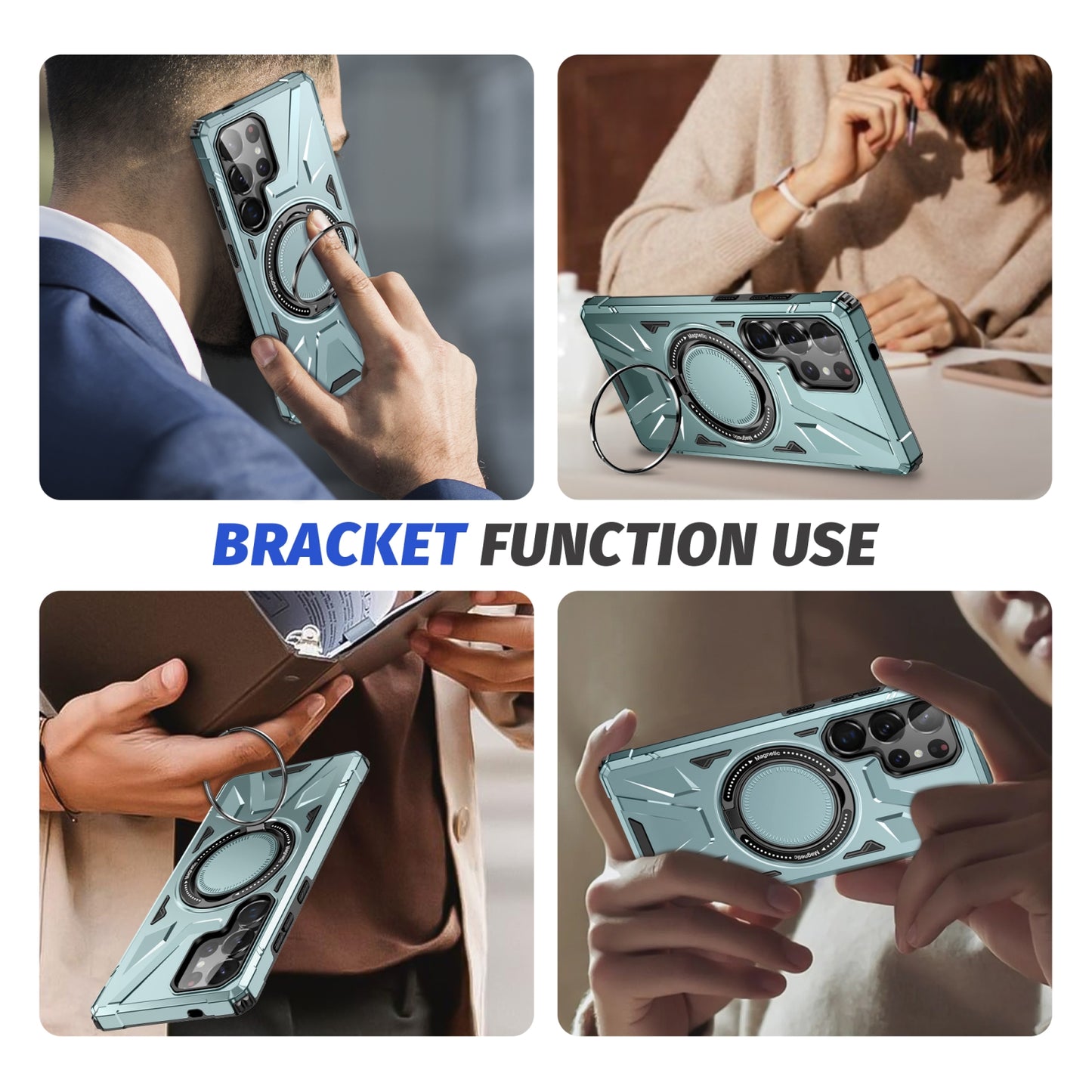 Samsung Galaxy S25 Ultra 5G MagSafe Shockproof Case - Magnetic Ring Holder, Rugged Protection, Wireless Charging Compatible