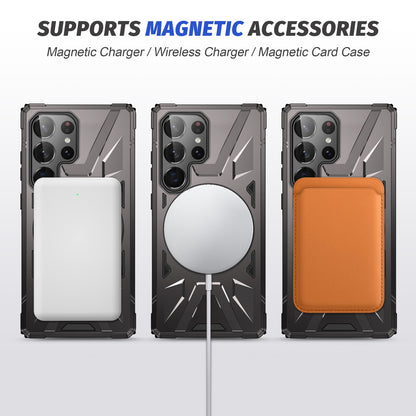 Samsung Galaxy S25 Ultra 5G MagSafe Shockproof Case - Magnetic Ring Holder, Rugged Protection, Wireless Charging Compatible