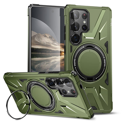 Samsung Galaxy S25 Ultra 5G MagSafe Shockproof Case - Magnetic Ring Holder, Rugged Protection, Wireless Charging Compatible